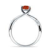 Solitaire Round Split Shank Ring Cubic Zirconia 925 Sterling Silver