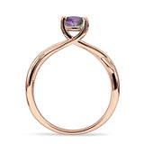 Solitaire Round Split Shank Ring Cubic Zirconia 925 Sterling Silver