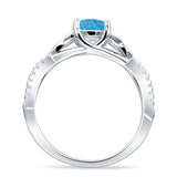 Round Cetlic Trinity Vintage Style Cubic Zirconia Ring 925 Sterling Silver