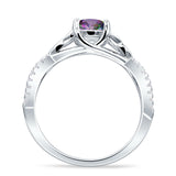 Round Cetlic Trinity Style Cubic Zirconia Ring 925 Sterling Silver