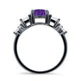 Vintage Style Round Three Stone Ring Cubic Zirconia 925 Sterling Silver