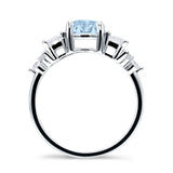 Vintage Style Round Three Stone Ring Cubic Zirconia 925 Sterling Silver