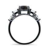 Vintage Style Round Three Stone Ring Cubic Zirconia 925 Sterling Silver