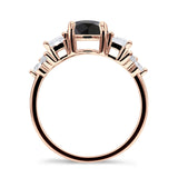 Vintage Style Round Three Stone Ring Cubic Zirconia 925 Sterling Silver