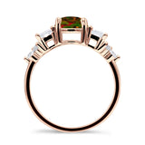 Vintage Style Round Three Stone Ring Cubic Zirconia 925 Sterling Silver