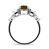 Vintage Style Round Three Stone Ring Cubic Zirconia 925 Sterling Silver