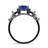 Vintage Style Round Three Stone Ring Cubic Zirconia 925 Sterling Silver