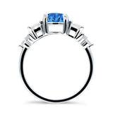 Vintage Style Round Three Stone Ring Cubic Zirconia 925 Sterling Silver