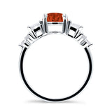 Vintage Style Round Three Stone Ring Cubic Zirconia 925 Sterling Silver