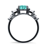 Vintage Style Round Three Stone Ring Cubic Zirconia 925 Sterling Silver