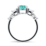 Vintage Style Round Three Stone Ring Cubic Zirconia 925 Sterling Silver