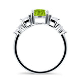Vintage Style Round Three Stone Ring Cubic Zirconia 925 Sterling Silver