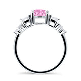Vintage Style Round Three Stone Ring Cubic Zirconia 925 Sterling Silver