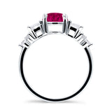 Vintage Style Round Three Stone Ring Cubic Zirconia 925 Sterling Silver