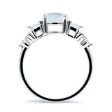 Vintage Style Round Three Stone Ring Cubic Zirconia 925 Sterling Silver