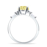 Round Vintage Style Ring Baguette Cubic Zirconia 925 Sterling Silver