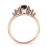 Round Graduating Baguette Cubic Zirconia Ring 925 Sterling Silver