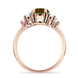 Round Graduating Baguette Cubic Zirconia Ring 925 Sterling Silver