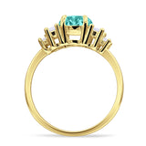 Round Graduating Baguette Cubic Zirconia Ring 925 Sterling Silver
