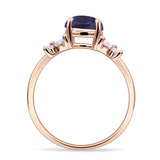 Art Deco Round Butterfly Ring Lab Alexandrite 925 Sterling Silver