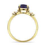 Art Deco Round Butterfly Ring Lab Alexandrite 925 Sterling Silver