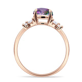 Art Deco Round Butterfly Ring Cubic Zirconia 925 Sterling Silver