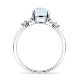 Art Deco Round Butterfly Ring Cubic Zirconia 925 Sterling Silver