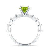 Two Piece Round Halo Floral Ring Cubic Zirconia 925 Sterling Silver
