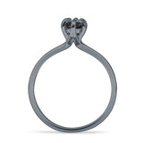 Marquise Solitaire Engagement Ring 6X12 Natural Black Onyx 925 Sterling Silver