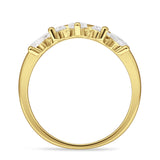 Chevron Ring Curve Crown Stacking Band Oval Cubic Zirconia 925 Sterling Silver