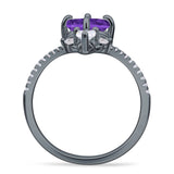 Round Cubic Zirconia V Midi Chevron Ring 925 Sterling Silver
