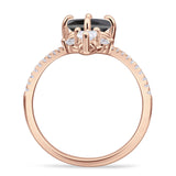 Round Cubic Zirconia V Midi Chevron Ring 925 Sterling Silver