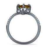 Round Cubic Zirconia V Midi Chevron Ring 925 Sterling Silver