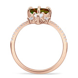 Round Cubic Zirconia V Midi Chevron Ring 925 Sterling Silver