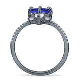 Round Cubic Zirconia V Midi Chevron Ring 925 Sterling Silver