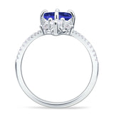 Round Cubic Zirconia V Midi Chevron Ring 925 Sterling Silver