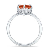 Round Cubic Zirconia V Midi Chevron Ring 925 Sterling Silver