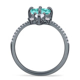 Round Cubic Zirconia V Midi Chevron Ring 925 Sterling Silver