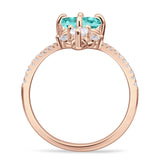 Round Cubic Zirconia V Midi Chevron Ring 925 Sterling Silver