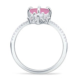 Round Cubic Zirconia V Midi Chevron Ring 925 Sterling Silver