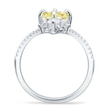 Round Cubic Zirconia V Midi Chevron Ring 925 Sterling Silver