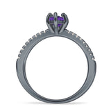 Marquise Split Shank X Ring Cubic Zirconia 925 Sterling Silver