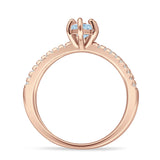 Marquise Split Shank X Ring Cubic Zirconia 925 Sterling Silver