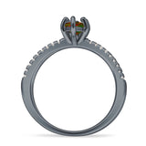Marquise Split Shank X Ring Cubic Zirconia 925 Sterling Silver