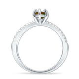 Marquise Split Shank X Ring Cubic Zirconia 925 Sterling Silver
