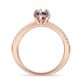 Marquise Split Shank X Ring Cubic Zirconia 925 Sterling Silver