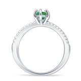 Marquise Split Shank X Ring Cubic Zirconia 925 Sterling Silver