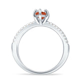 Marquise Split Shank X Ring Cubic Zirconia 925 Sterling Silver