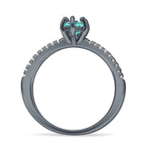Marquise Split Shank X Ring Cubic Zirconia 925 Sterling Silver