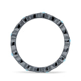 Full Eternity Stackable Band 2.6mm Tarquise Cubic Zirconia 925 Sterling Silver